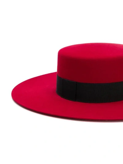 Shop Saint Laurent Andalusian Hat In 6400 Red