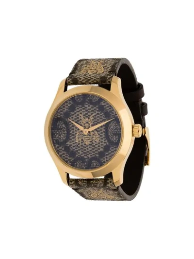 Shop Gucci 'g-timeless' Armbanduhr In Brown