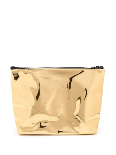 Shop Mc2 Saint Barth Metallic Wash Bag In Reflex Gold