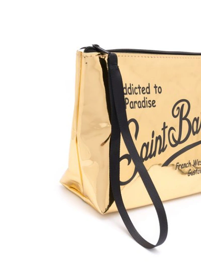 Shop Mc2 Saint Barth Metallic Wash Bag In Reflex Gold