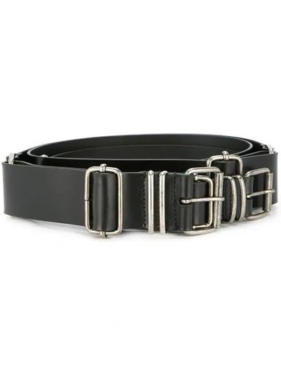 Shop Ann Demeulemeester Double Belt In Black