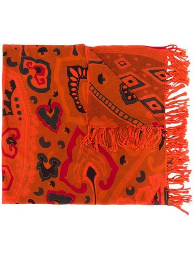 Shop Etro Tribal Pattern Scarf - Orange
