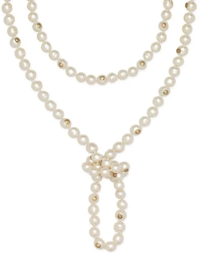 Shop Gucci Pearl Necklace In 8066