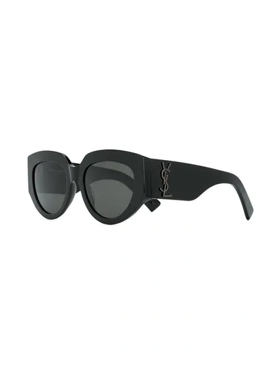Shop Saint Laurent Rope Oversized Sunglasses In Black