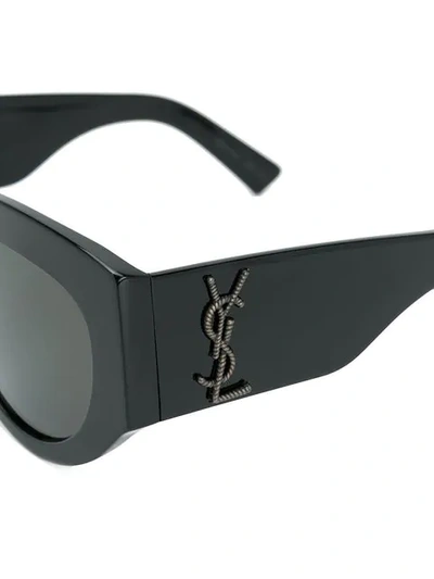 Shop Saint Laurent Rope Oversized Sunglasses In Black