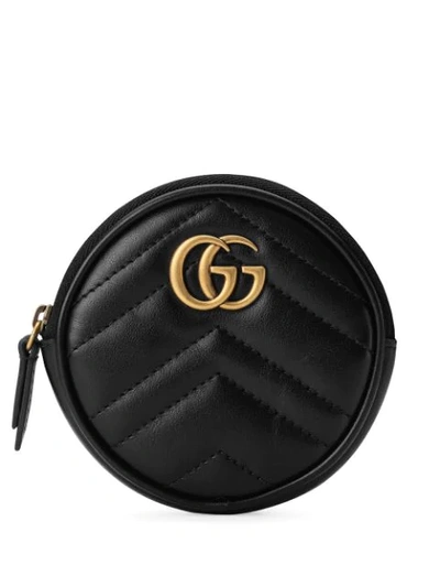 Shop Gucci Gg Marmont Coin Purse In Black