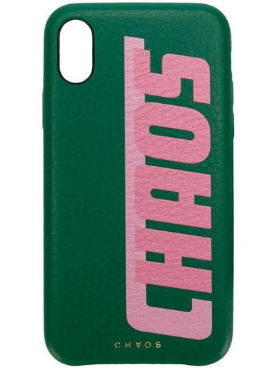 Shop Chaos Graphic Print Iphone X Case In Green