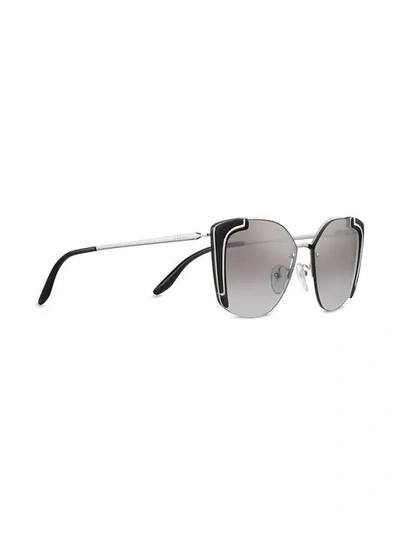 Shop Prada Ornate Sunglasses In Grey