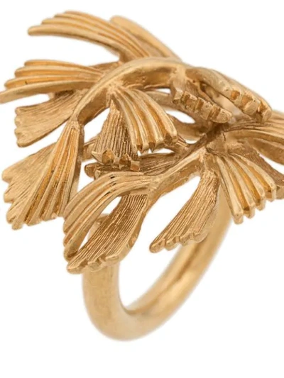 Shop Jil Sander Leaves Ring - Gold