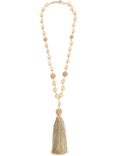 Shop Rosantica Braided Bead Necklace In Neutrals