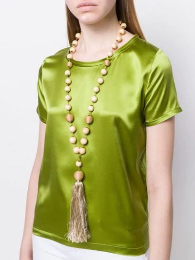 Shop Rosantica Braided Bead Necklace In Neutrals