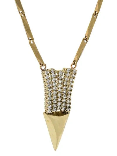 Shop Iosselliani White Eclipse Pendant Necklace In Gold