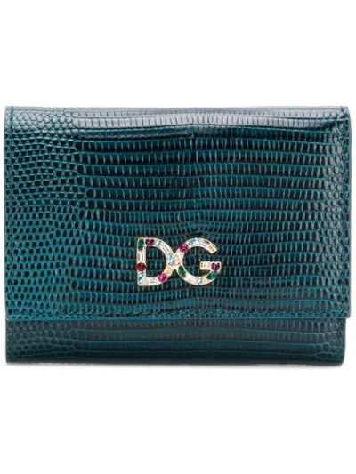 Shop Dolce & Gabbana Small Logo Wallet In Blue