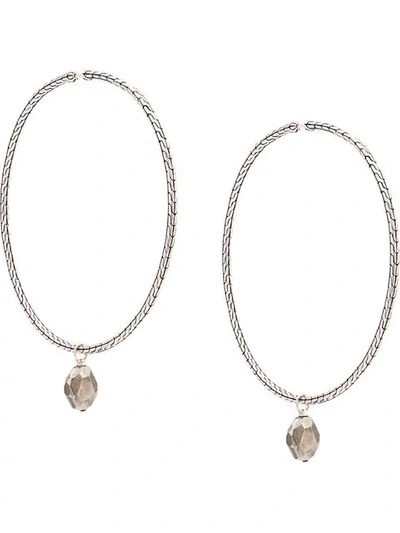 Shop John Hardy Adwoa Aboah Silver And Pyrite Classic Chain Hoop Earrings In Metallic