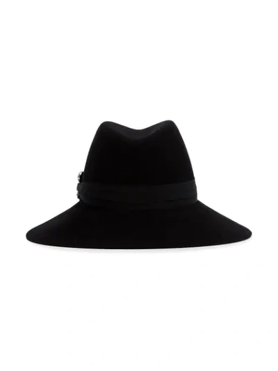 Shop Maison Michel Black Crystal Tentacles Fedora Hat
