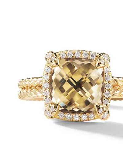 David Yurman 18kt Yellow Gold Châtelaine Citrine And Diamond Ring (9mm) In 88accdi