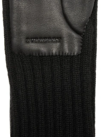 Shop Burberry Cashmere And Lambskin Longline Gloves In Black