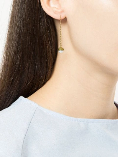 Shihara Half Pearl Chain Earring 45° In Metallic