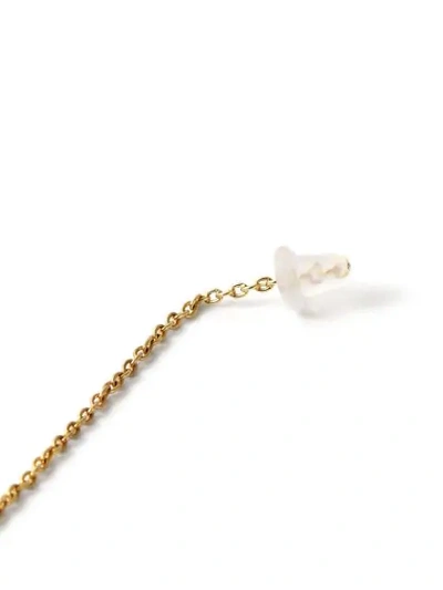 Shop Shihara Half Pearl Chain Earring 0° In Metallic