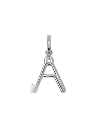 Shop Burberry Kilt Pin ‘a' Alphabet Charm In Metallic
