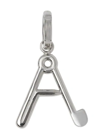 Shop Burberry Kilt Pin ‘a' Alphabet Charm In Metallic