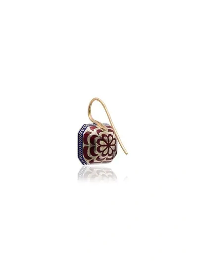 Shop Alice Cicolini 14k Yellow Gold And Silver Tile Amethyst Earrings In Multicoloured