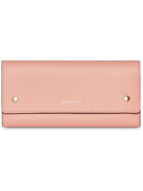burberry leather continental wallet