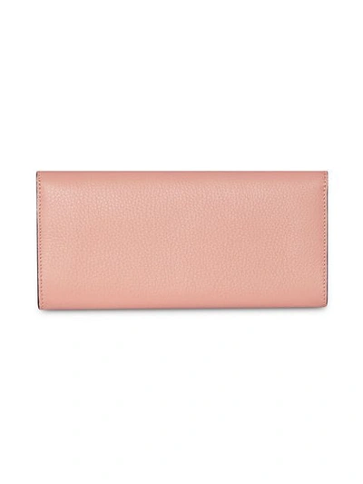 Shop Burberry Leather Continental Wallet In Pink