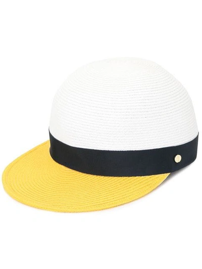 Shop Comme Moi Colour-block Sun Hat In White