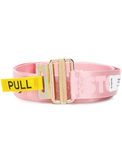 Shop Heron Preston Logo Tape Belt - Pink