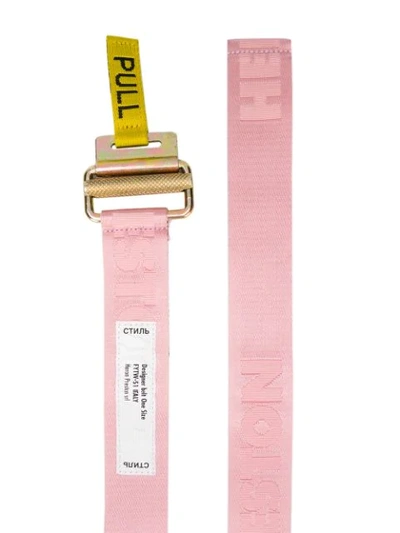Shop Heron Preston Logo Tape Belt - Pink