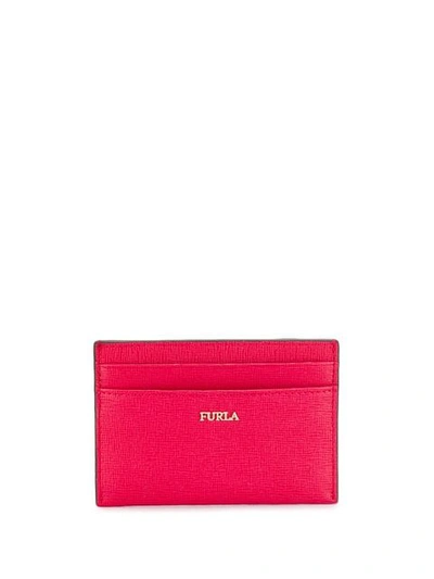 Shop Furla Logo Plaque Cardholder In Pink