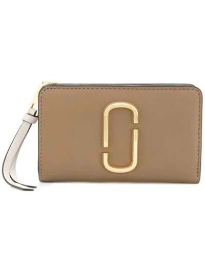 Shop Marc Jacobs The Snapshot Compact Wallet In 064 French Grey Multi