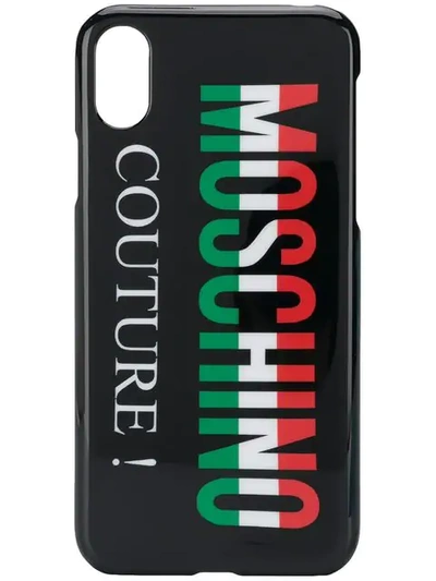 Shop Moschino Iphone X Logo Cover - Black