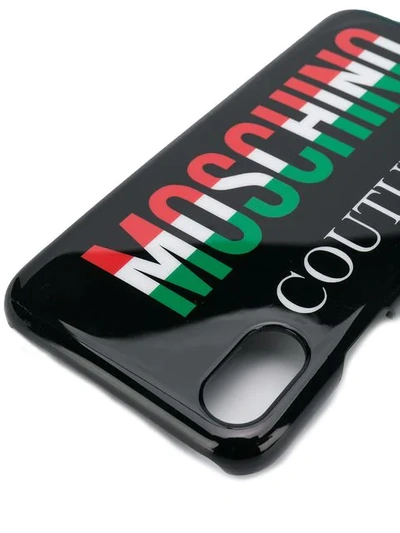 Shop Moschino Iphone X Logo Cover - Black