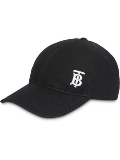 BURBERRY MONOGRAM BASEBALL CAP - 黑色