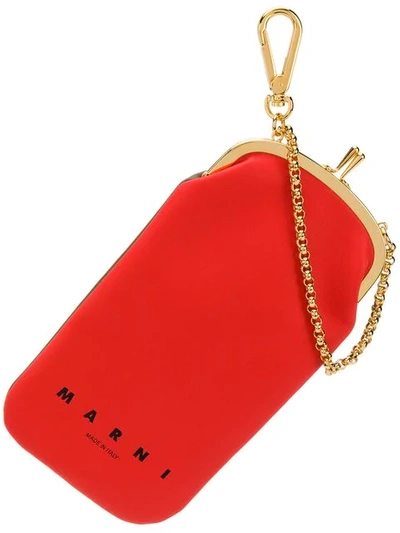Shop Marni Chain-detail Purse In Red