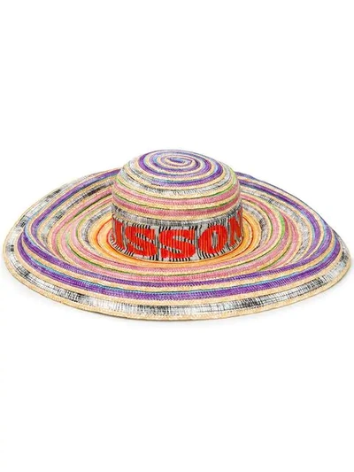 Shop Missoni Layered Sun Hat In Multicolour