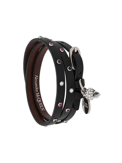 Shop Alexander Mcqueen Klassisches Wickelarmband - Schwarz In Black