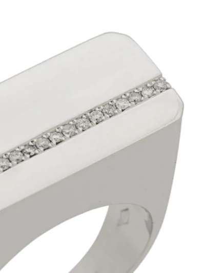 Shop Ann Demeulemeester 18kt White Gold Embellished Ring In Silver