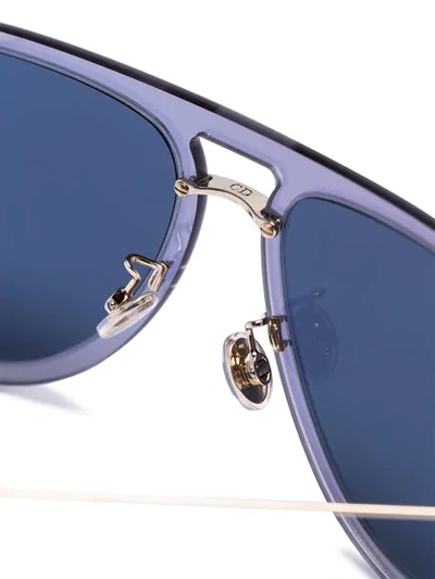 Shop Dior Blue Ultime1 Metal Aviator Sunglasses