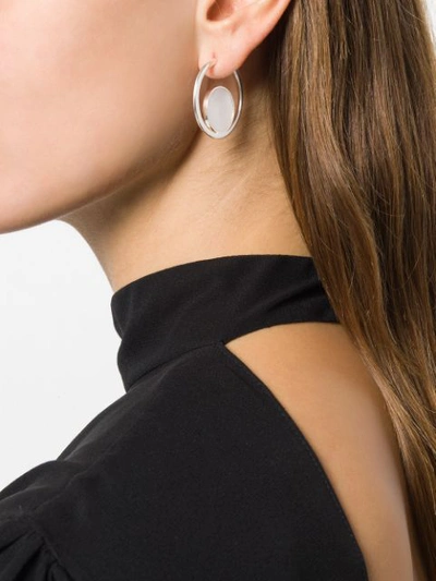 Shop Astley Clarke Slice Mother Of Pearl Hoop Earrings - Metallic