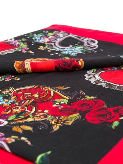 Shop Dolce & Gabbana Schal Mit Herz-print In Black