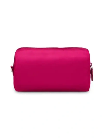 Shop Prada Logo Cosmetic Pouch In Pink