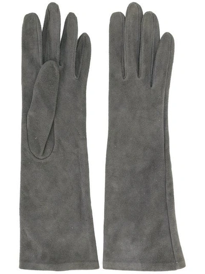 Pre-owned Saint Laurent 1980's Long Gloves In Grey