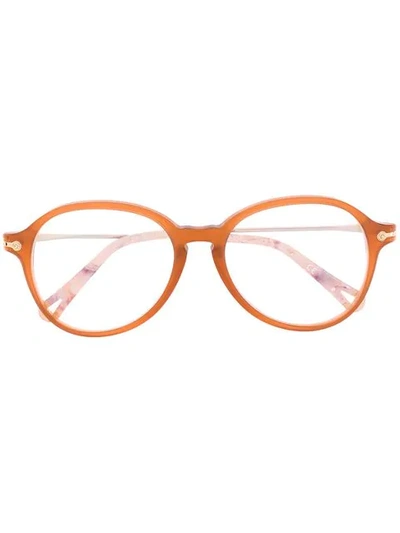 Shop Chloé Round Framed Glasses In Brown