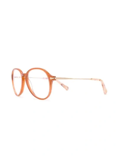 Shop Chloé Round Framed Glasses In Brown