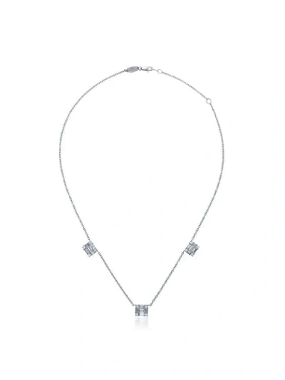 Shop Mindi Mond 18k White Gold Clarity Mounted Trio Diamond Necklace - Metallic