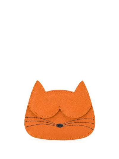 Shop Sarah Chofakian Cat Card Holder In Orange
