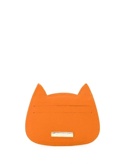 Shop Sarah Chofakian Cat Card Holder In Orange
